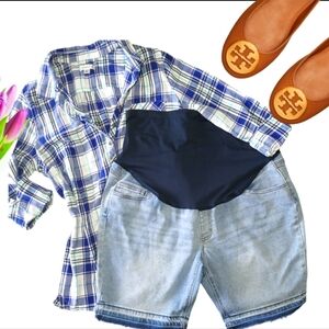 Women's Maternity Outfit Jean Shorts /Top XL
